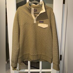 Patagonia organic Cotton Quilt Snap Pullover sage/khaki womens large